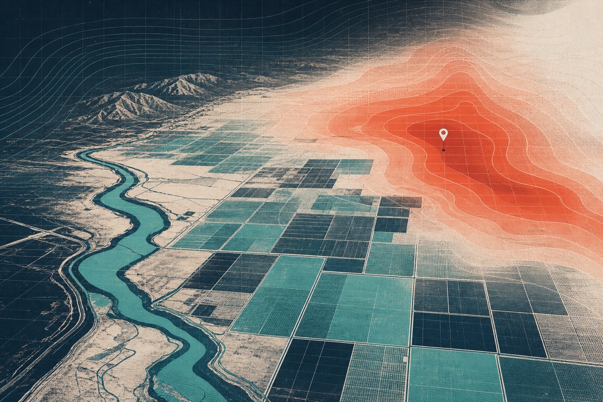 Editorial heat-risk map of Imperial Valley